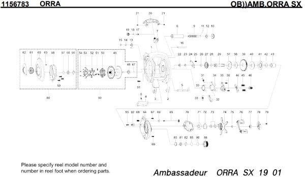 Photo1: [ABU] Genuine Spare Parts for ORRA SX Product code: 1156783 **Back-order (Shipping in 3-4 weeks after receiving order) (1)