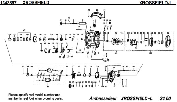 Photo1: [ABU] Genuine Spare Parts for XROSSFIELD-L Product code: 1343897 **Back-order (Shipping in 3-4 weeks after receiving order) (1)