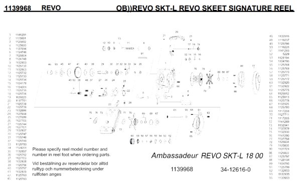 Photo1: [ABU] Genuine Spare Parts for REVO SKT-L REVO SKEET SIGNATURE REEL Product code: 1139968**Back-order (Shipping in 3-4 weeks after receiving order) (1)