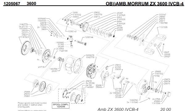 Photo1: [ABU] Genuine Spare Parts for MORRUM ZX 3600 IVCB-4 Product code: 1205067 **Back-order (Shipping in 3-4 weeks after receiving order) (1)