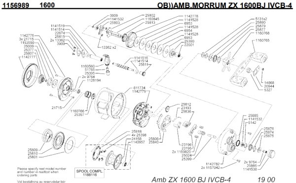 Photo1: [ABU] Genuine Spare Parts for MORRUM ZX 1600BJ IVCB-4 Product code: 1156989 **Back-order (Shipping in 3-4 weeks after receiving order) (1)
