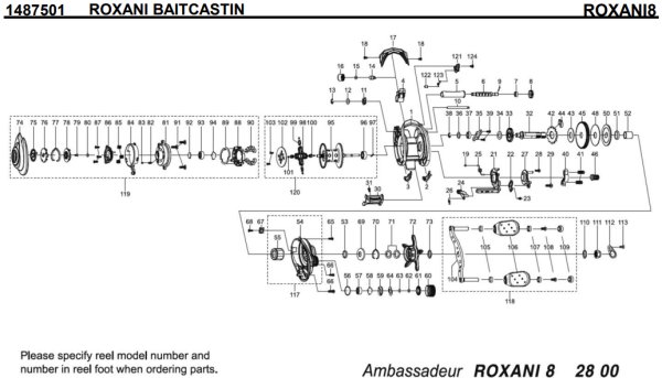 Photo1: [ABU] Genuine Spare Parts for ROXANI 8 Product code: 1487501 **Back-order (Shipping in 3-4 weeks after receiving order) (1)