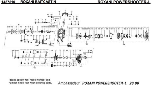 Photo1: [ABU] Genuine Spare Parts for ROXANI POWERSHOOTER-L Product code: 1487510 **Back-order (Shipping in 3-4 weeks after receiving order) (1)
