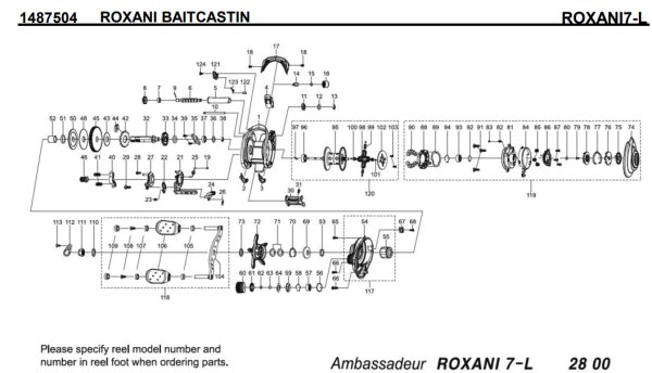 Photo1: [ABU] Genuine Spare Parts for ROXANI 7-L Product code: 1487504 **Back-order (Shipping in 3-4 weeks after receiving order) (1)