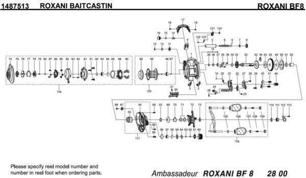 Photo1: [ABU] Genuine Spare Parts for ROXANI BF8 Product code: 1487513 **Back-order (Shipping in 3-4 weeks after receiving order) (1)