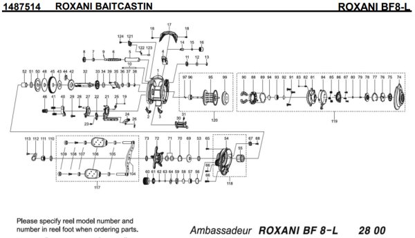 Photo1: [ABU] Genuine Spare Parts for ROXANI BF8-L Product code: 1487514 **Back-order (Shipping in 3-4 weeks after receiving order) (1)