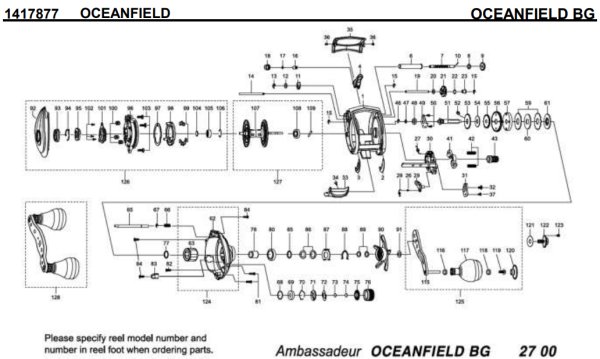 Photo1: [ABU] Genuine Spare Parts for 17 OCEANFIELD BG Product code: 1417877 **Back-order (Shipping in 3-4 weeks after receiving order) (1)