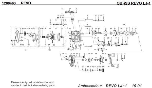 Photo1: [ABU] Genuine Spare Parts for SALTY STAGE REVO LJ-1 Product code: 1200463 **Back-order (Shipping in 3-4 weeks after receiving order) (1)