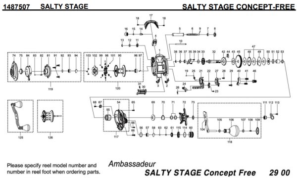 Photo1: [ABU] Genuine Spare Parts for SALTY STAGE CONCEPT-FREE Product code: 1487507 **Back-order (Shipping in 3-4 weeks after receiving order) (1)