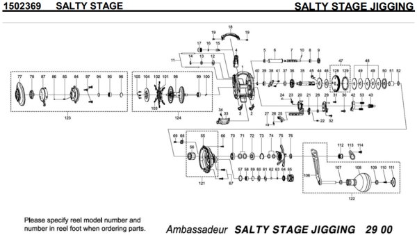 Photo1: [ABU] Genuine Spare Parts for SALTY STAGE JIGGING Product code: 1502369 **Back-order (Shipping in 3-4 weeks after receiving order) (1)