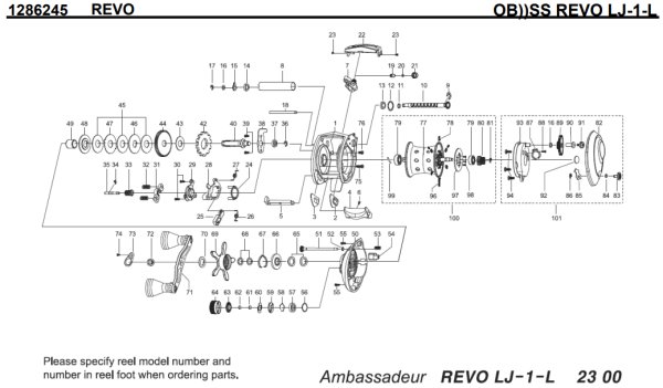 Photo1: [ABU] Genuine Spare Parts for SALTY STAGE REVO LJ-1-L Product code: 1286245**Back-order (Shipping in 3-4 weeks after receiving order) (1)