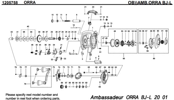 Photo1: [ABU] Genuine Spare Parts for SALTY STAGE ORRA BJ-L Product code:1205758 **Back-order (Shipping in 3-4 weeks after receiving order) (1)