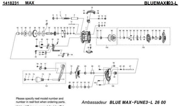 Photo1: [ABU] Genuine Spare Parts for BLUEMAX FUNE 3-L Product code: 1418231 **Back-order (Shipping in 3-4 weeks after receiving order) (1)