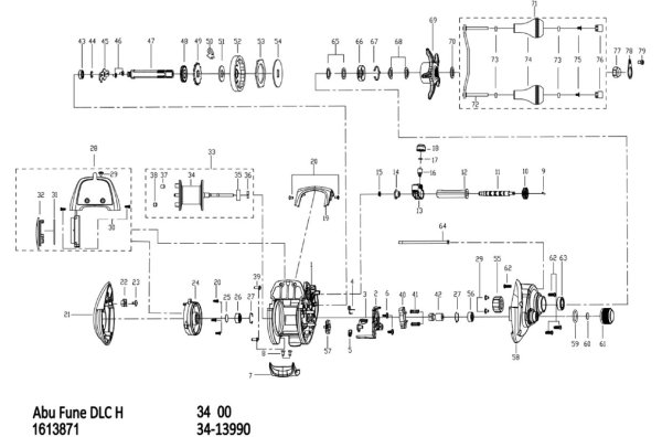 Photo1: [ABU] Genuine Spare Parts for Fune DLC H Product code: 1613871 **Back-order (Shipping in 3-4 weeks after receiving order) (1)