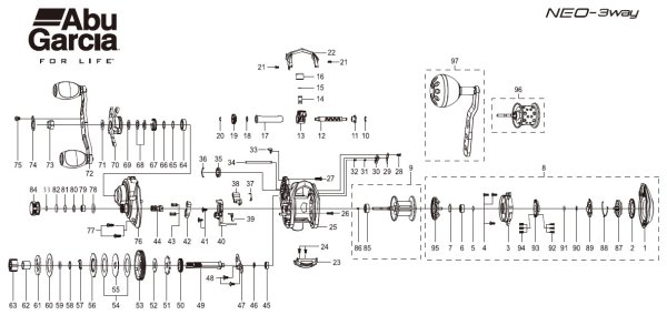 Photo1: [ABU] Genuine Spare Parts for 25 NEO-3way 7-L Product code: 1640997 **Back-order (Shipping in 3-4 weeks after receiving order) (1)