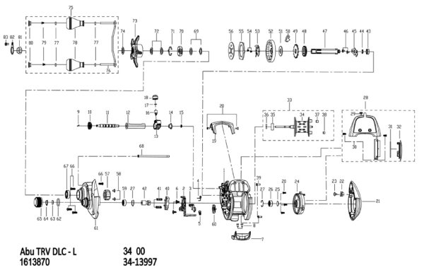 Photo1: [ABU] Genuine Spare Parts for 24 TRV DLC-L Product code: 1613870 **Back-order (Shipping in 3-4 weeks after receiving order) (1)