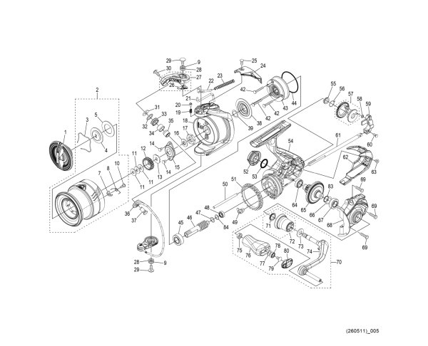 Photo1: [SHIMANO] Genuine Spare Parts for 26 MIRAVEL 2500SHG Product Code: 050090 **Back-order (Shipping in 3-4 weeks after receiving order) (1)