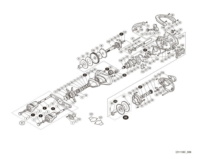 SHIMANO] Genuine Spare Parts for 18 ANTARES DC MD XG L Product code: 038753  **Back-order (Shipping in 3-4 weeks after receiving order) - HEDGEHOG STUDIO