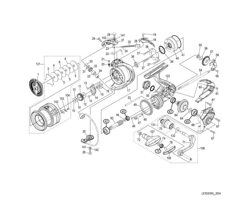 SHIMANO] Genuine Spare Parts for 21 NASCI C3000HG Product Code: 043214  **Back-order (Shipping in 3-4 weeks after receiving order) - HEDGEHOG STUDIO