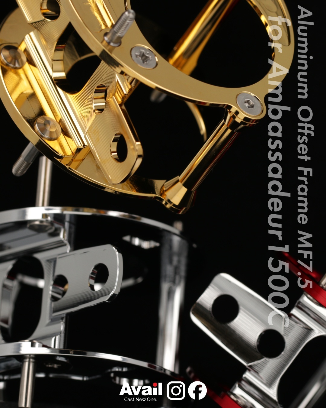 ABU ambassadeur 1500C 金メッキ パーツ ABU Ambassadeur 1500C用【全4色】｜Fishing Tools“Avail