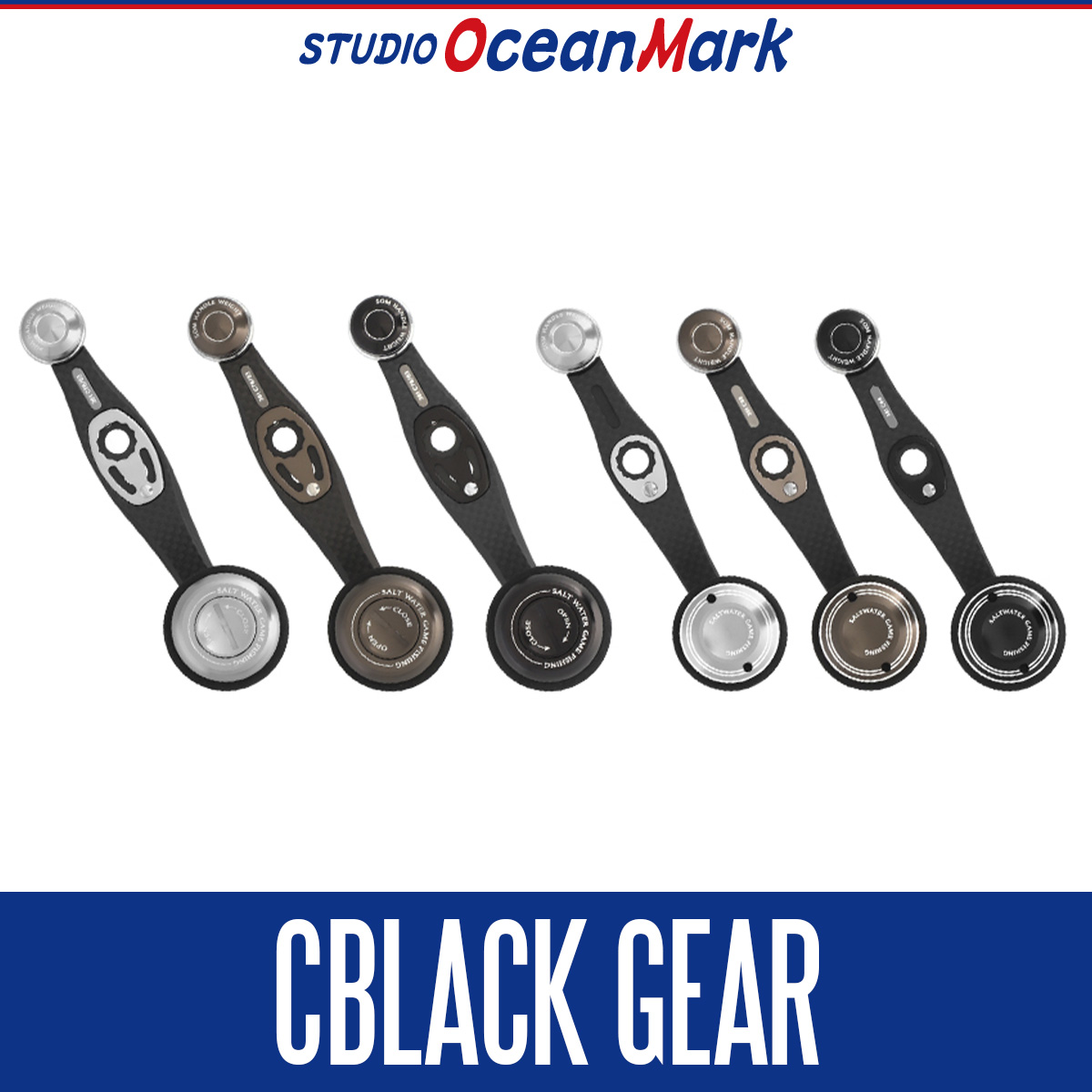 リール STUDIO Ocean Mark CUSTOM HANDLE STUDIO Ocean Mark] Carbon Custom Handle CBLACK GEAR